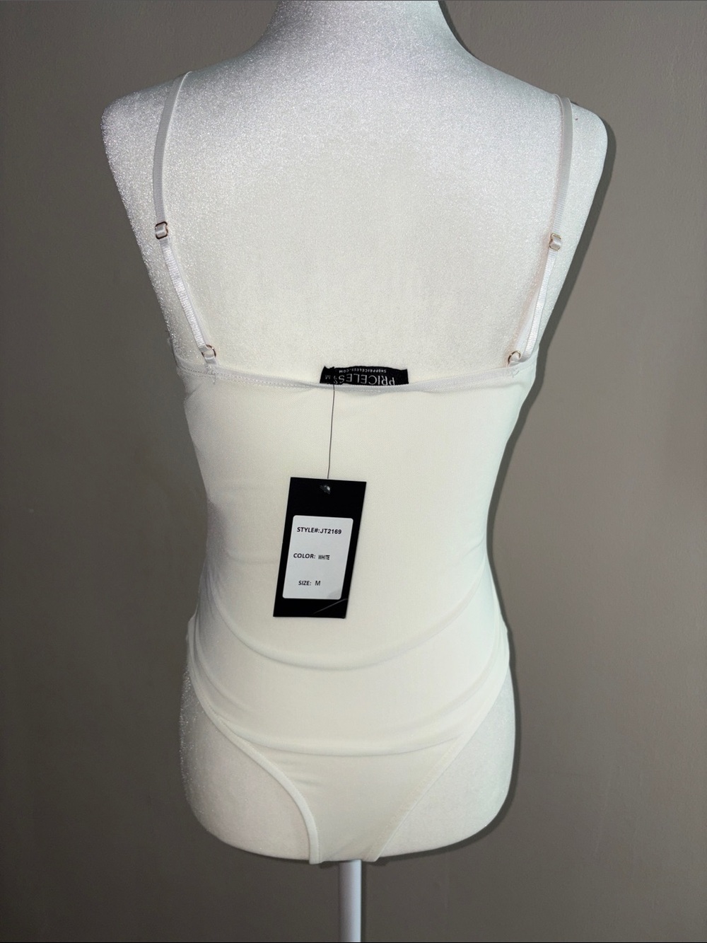 Priceless - Women’s White Bustier Bodysuit - Picture 4 of 4